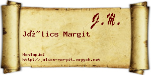 Jálics Margit névjegykártya